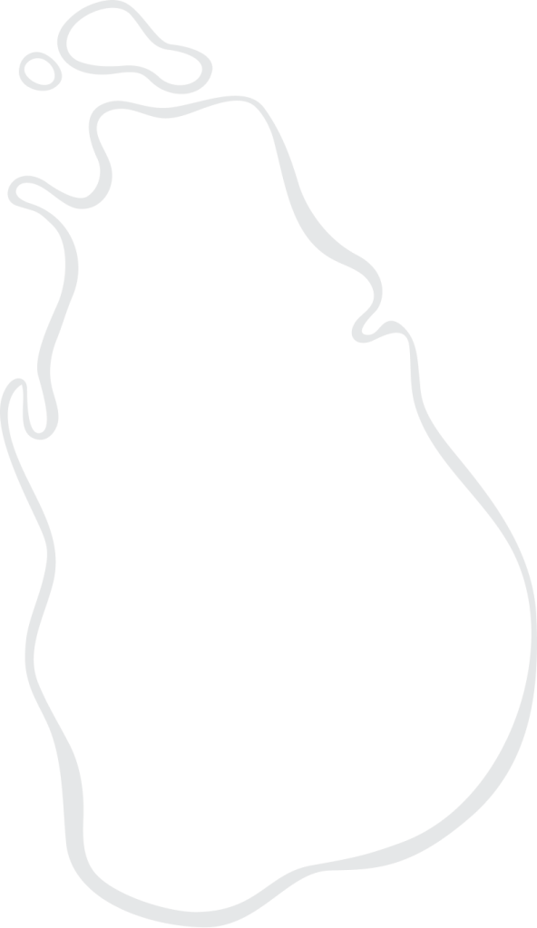 an outline map of sri lanka in a minimalistic style.